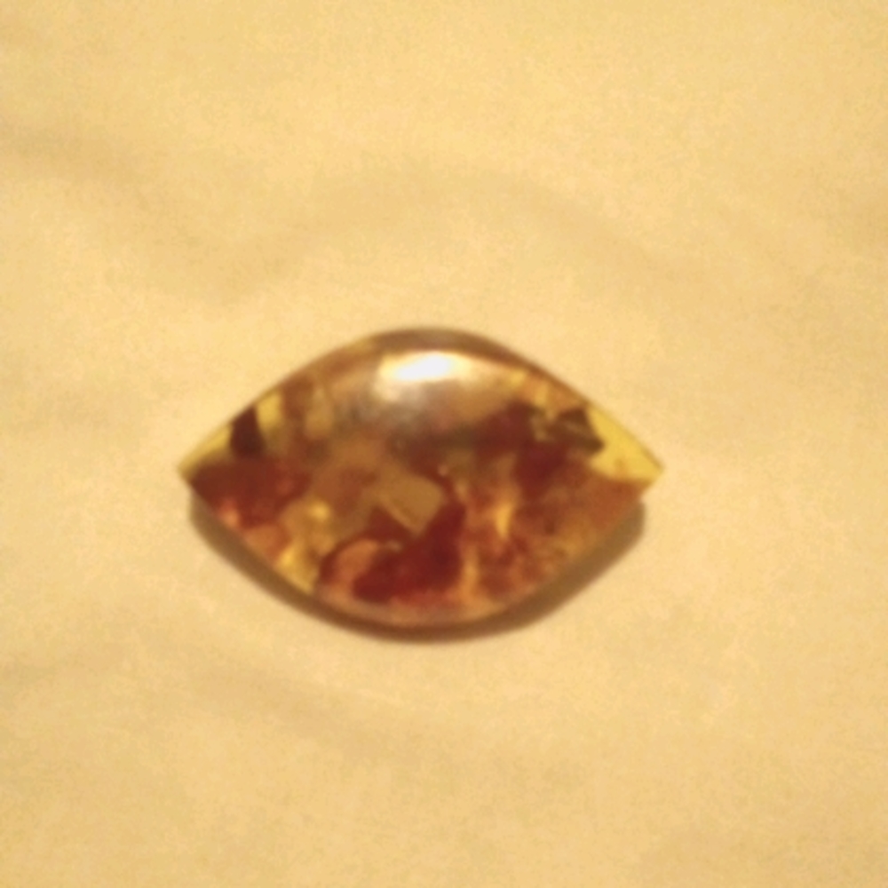 Vintage Sterling Silver Amber Brooch